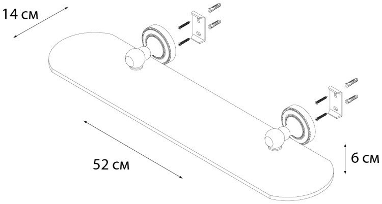 "ANTIK" Полка стеклянная FX-61103 (к/к 6)