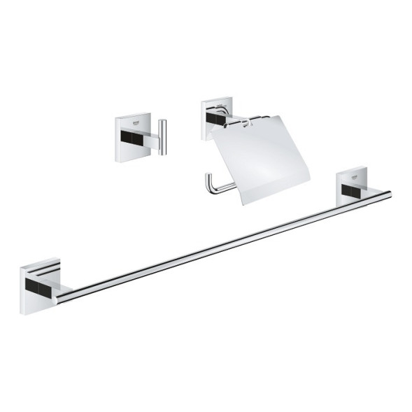 Набор аксессуаров GROHE Start Cube 3 в 1 (крючок для банного халата, держатель для туалетной бумаги с крышкой, держатель полотенца) 41124000