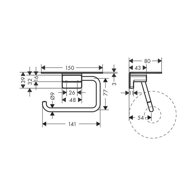 Держатель туалетной бумаги, шлифованная бронза Hansgrohe AddStoris 41772140