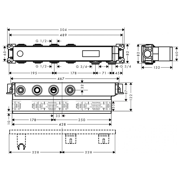 Скрытая монтажная часть термостата для 2 потребителей Hansgrohe RainSelect 15310180