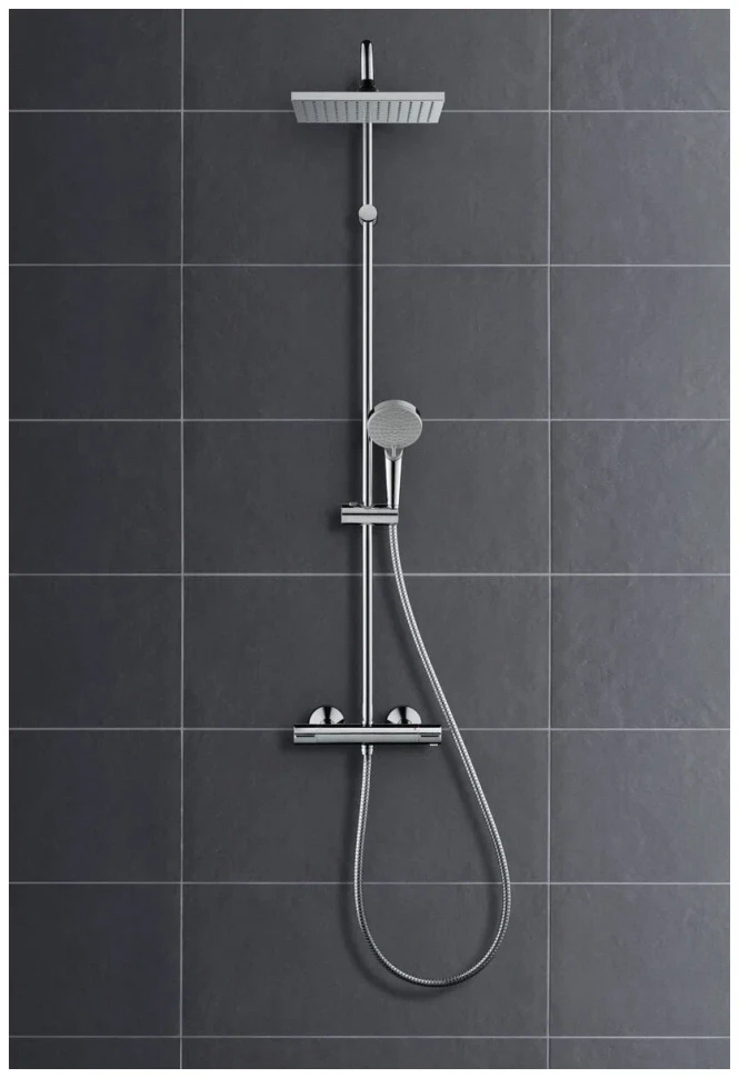 Душевая система с термостатом для душа, хром Hansgrohe Vernis Shape Showerpipe 26286000