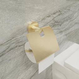 Бумагодержатель с крышкой FIXSEN COMFORT GOLD золото-сатин FX-87010