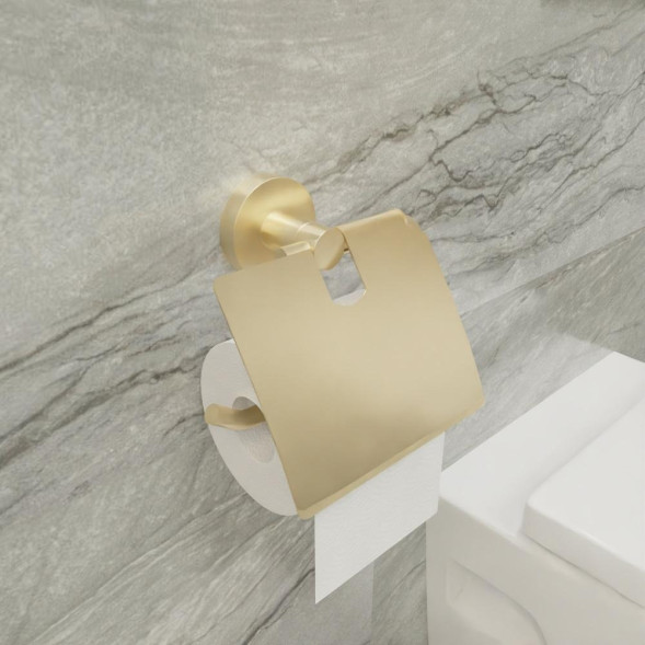 Бумагодержатель с крышкой FIXSEN COMFORT GOLD золото-сатин FX-87010