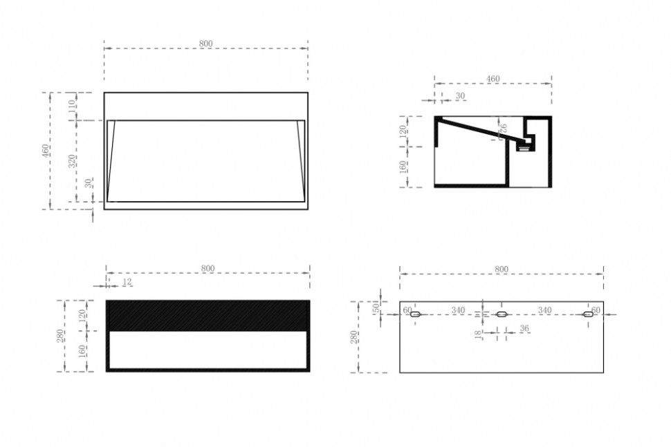 Тумба с раковиной ABBER Stein AS2645-0.8 подвесная, белая матовая