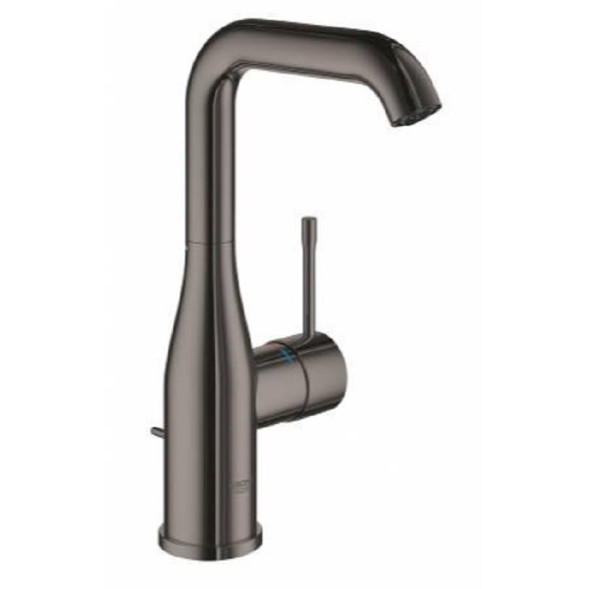 Смеситель для раковины GROHE Essence New с донным клапаном, L-Size, темный графит глянец (32628A01)
