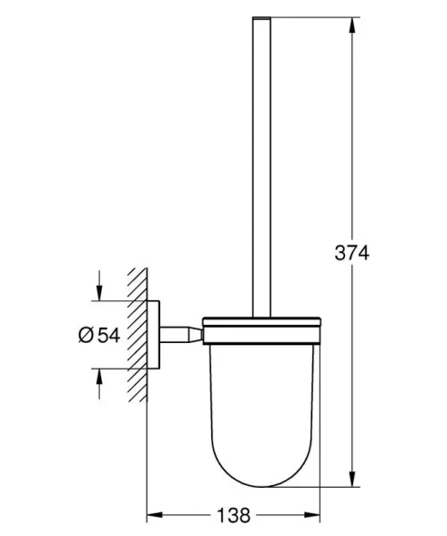 Туалетный ершик, стеклянная колба, хром Grohe Bau Cosmopolitan 40463001