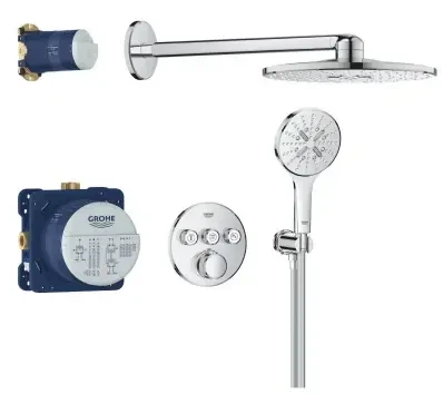 Набор для комплектации душа GROHE Grohtherm SmartControl: встраиваемый термостат, SmartBox, верхний душ, ручной душ, ограничитель расхода, хром