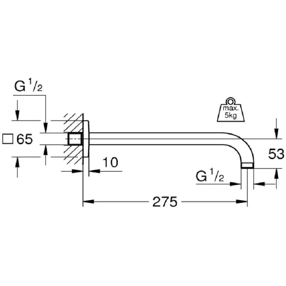 Душевой кронштейн 275, хром Grohe Rainshower 27488000