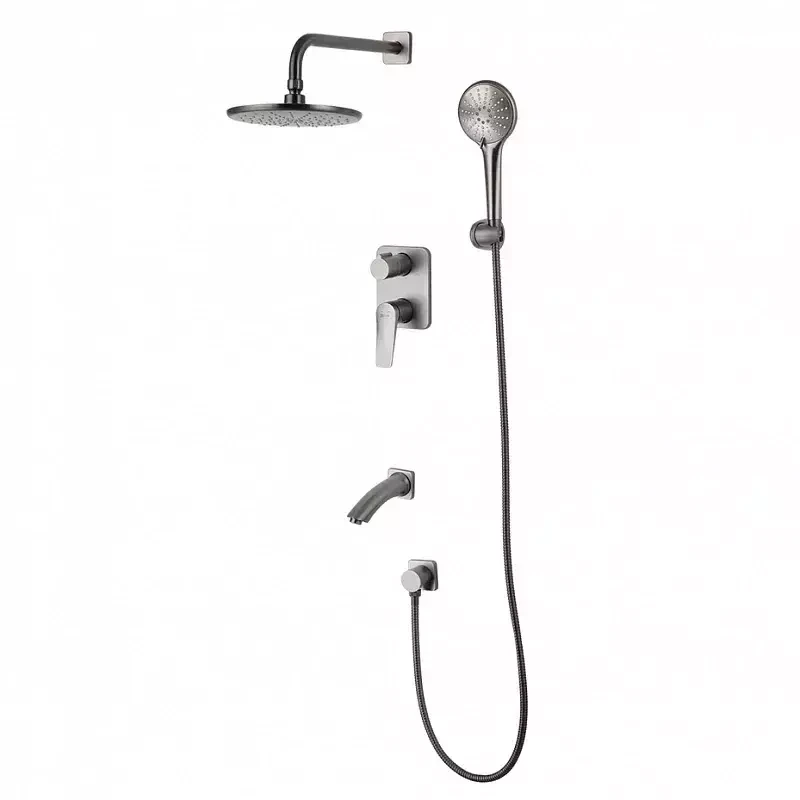 LM3722GM Cмеситель Lemark Bronx для ванны и душа встраиваемый с 3-функциональной лейкой, графит