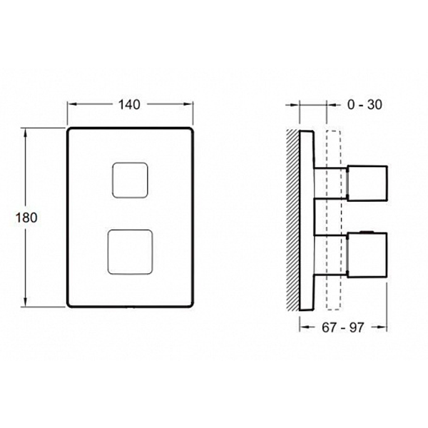 Термостат для душа, встраиваемый, хром Jacob Delafon Modulo E75391-CP