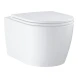 Унитаз подвесной, безободковый, с сиденьем, с крепежами, белый Grohe Bau Ceramic 103860SH00