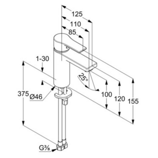 Смеситель для раковины, хром Kludi Bozz 482900565