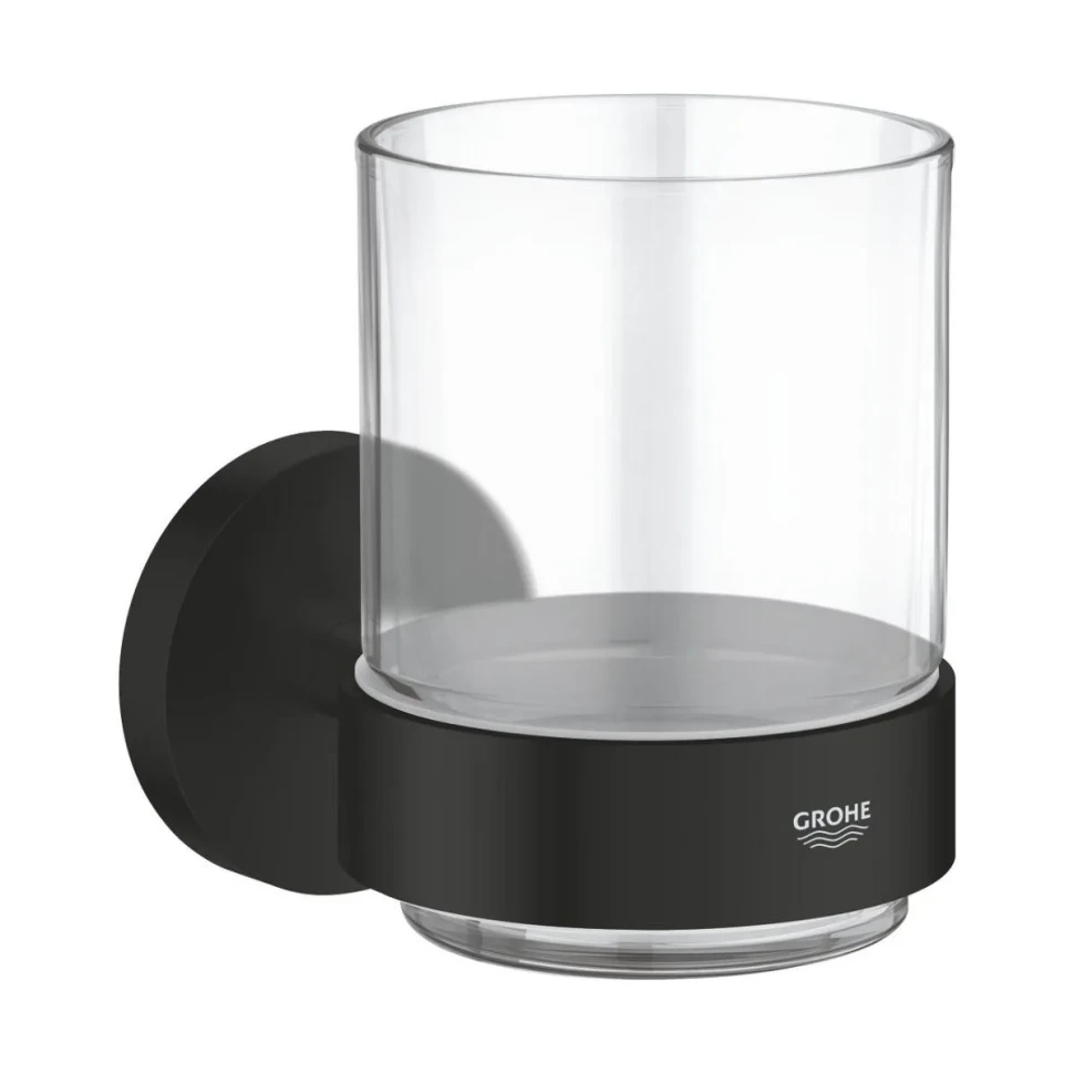 Стакан с держателем, черный Grohe Essentials 1022562430