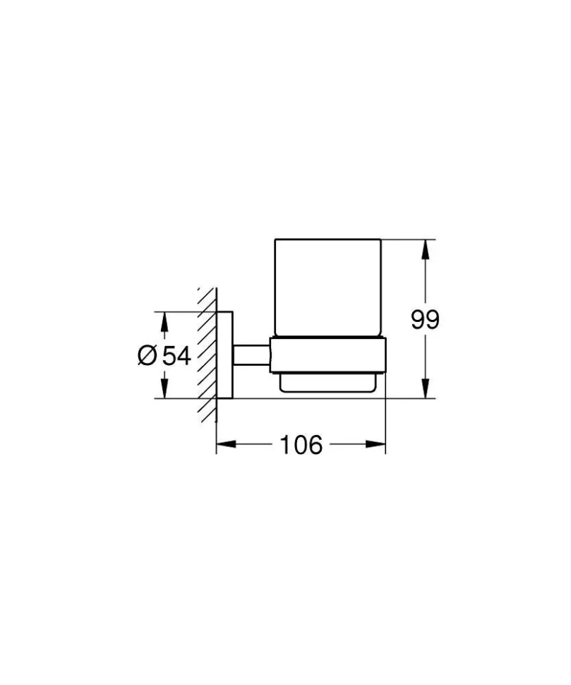 Стакан с держателем, черный Grohe Essentials 1022562430