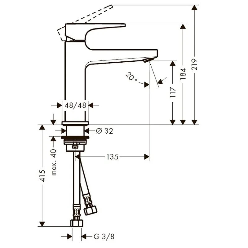 Смеситель для раковины 110, с донным клапаном, хром Hansgrohe Metropol 74507000