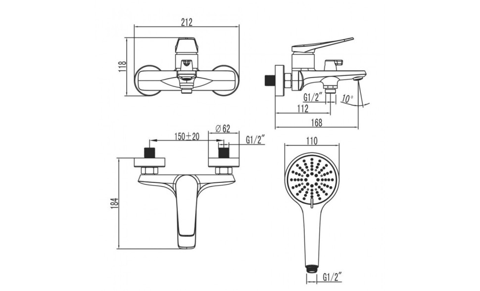 LM3714BL Смеситель Lemark Bronx LM3714BL для ванны