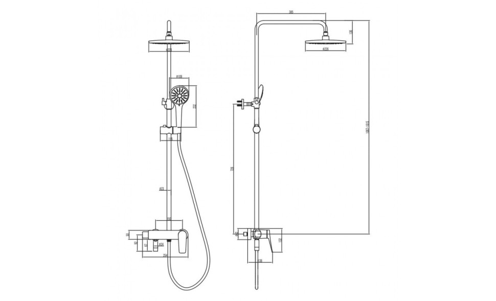 LM3762BL Смеситель Lemark Bronx для душа с регулируемой высотой штанги
