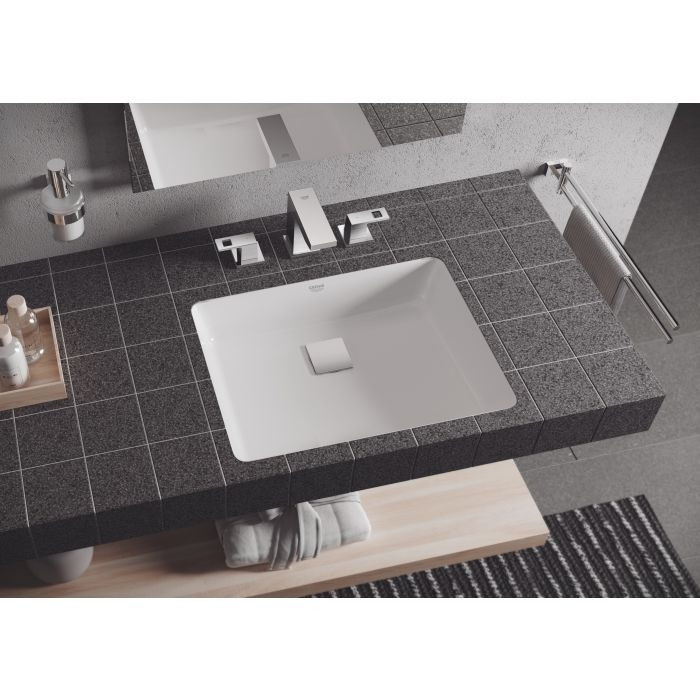 Раковина встраиваемая снизу Grohe cube ceramic 50 с переливом (492 x 370)