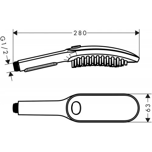 Ручной душ, черный Hansgrohe DogShower 26640670