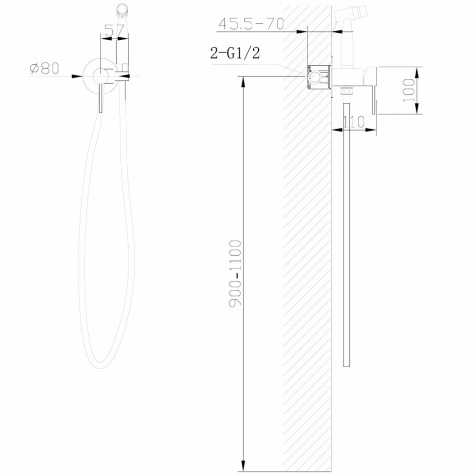 Смеситель ABBER Wasser Kreis AF8125MRG с гигиеническим душем, розовое золото матовое