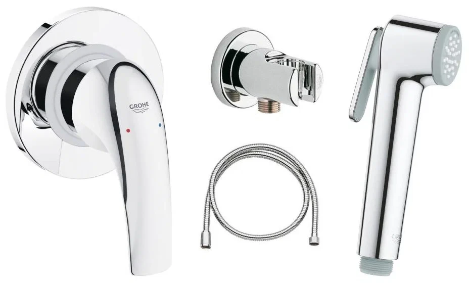Гигиенический душ со встраиваемым смесителем, хром Grohe BauCurve 123072