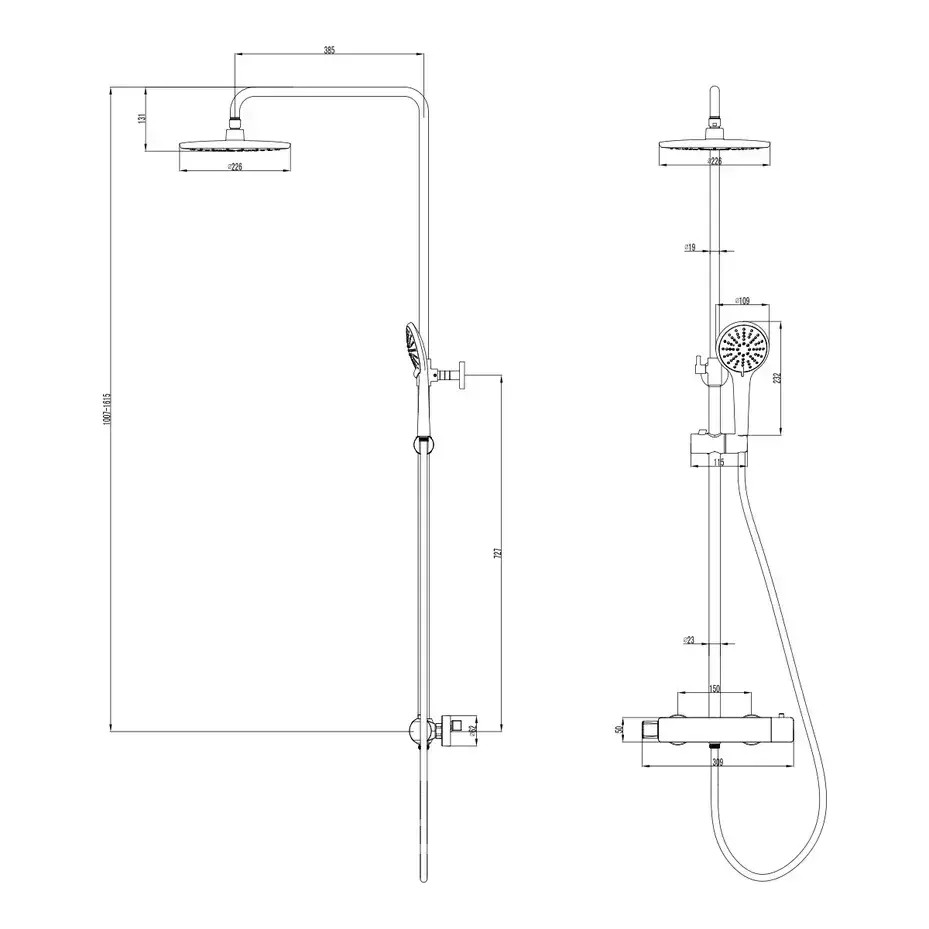 LM3770BL Смеситель Lemark Bronx для душа термостатический